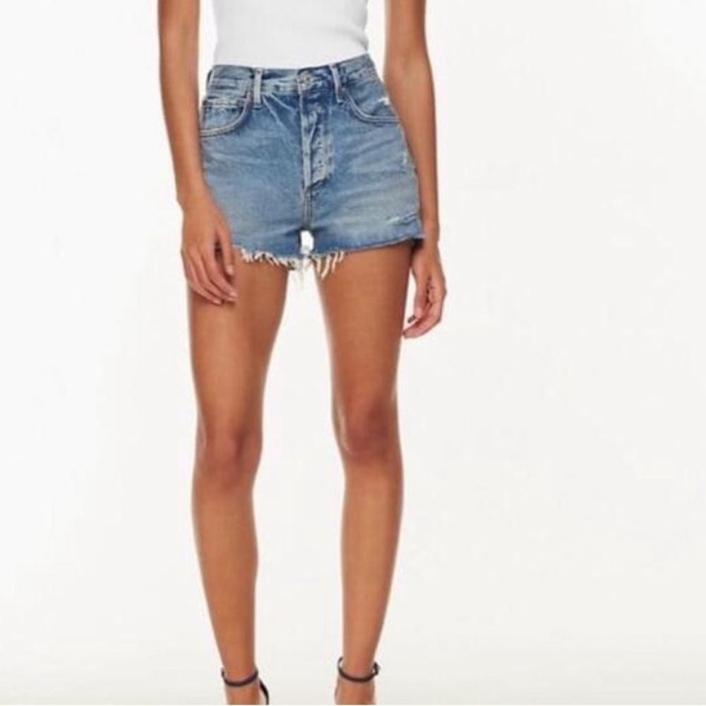 Agolde Jaden High-Rise Distressed Jean Shorts